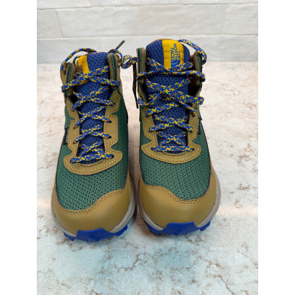 The North Face Kids VECTIV Fastpack Mid DryVent Hiking Boots Tan Green Size 1Y